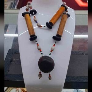 Wooden Tribal Buckeye Necklace